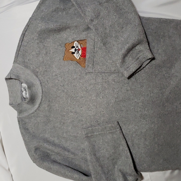 Carreau Sport Crew Neck Pullover Sweater Size S Appliqued Cat - Picture 1 of 6